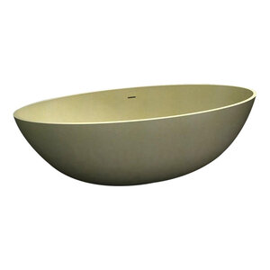 Best-Design New Stone vrijstaand bad 180x85x52cm solid surface met overloop sandstone