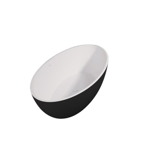 Best-Design New Stone Bicolor zwart/wit vrijstaand bad Just Solid 180x85x52cm