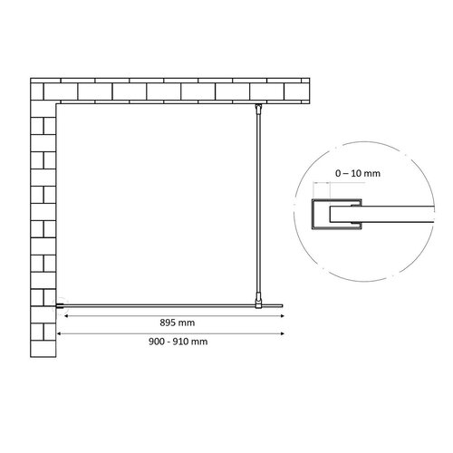 Best-Design Dalis-900 inloopdouche 90x200cm 8mm veiligheidsglas NANO mat goud