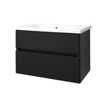 Best-Design Quick Black Greeploos meubel onderkast en wastafel 80 cm mat zwart