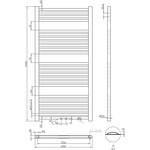 Best-Design Zwart Zero radiator recht model 1200x600mm