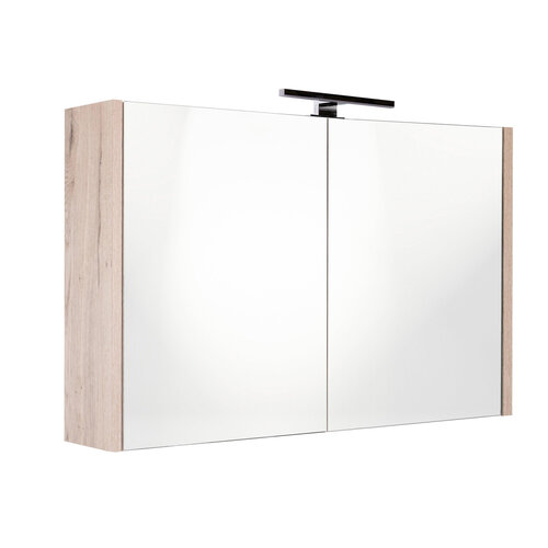 Best-Design Halifax spiegelkast 100x60cm met opbouwverlichting MDF houtlook
