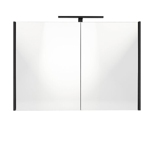Best-Design Halifax spiegelkast 100x60cm met opbouwverlichting MDF Mat zwart