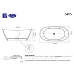 Best-Design Orto vrijstaand bad 180x85x64cm inclusief sifon solid surface Mat wit