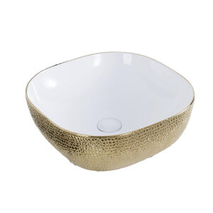 Best-Design Royal opbouw waskom vierkant 42.5x42.5cm goud