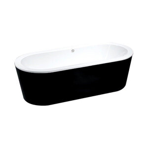 Best-Design bad vrijstaand zwart wit 178x80x55cm