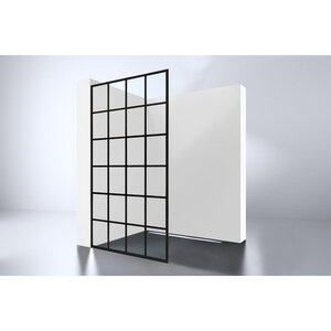 Best-Design Black-Screen Inloopdouche 90x200cm 10mm Nano veiligheidsglas zwart