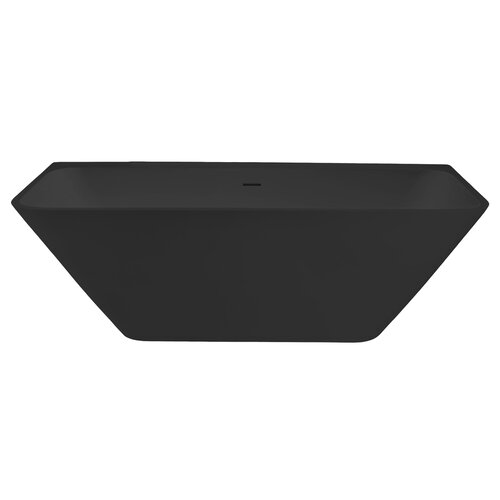 Best-Design Borgh half vrijstaand bad 180x85x55cm solid surface mat zwart