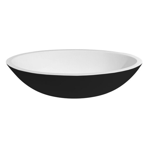 Best-Design Epona Solid waskom 52x38x14cm met klikwaste solid surface zwart/wit