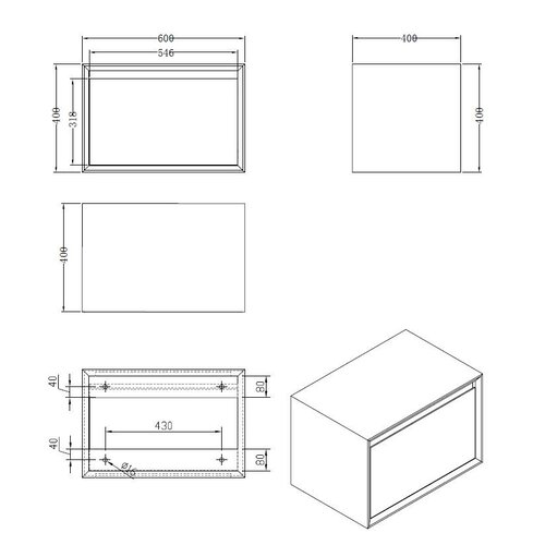 Best-Design Horizon kast Just Solid 60x40x40cm solid surface Mat wit