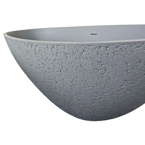 Best-Design Just Solid vrijstaand bad 180x85x52cm Craquele-stone Lava grijs