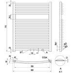 Best-Design One radiator gebogen model 770x600 mm