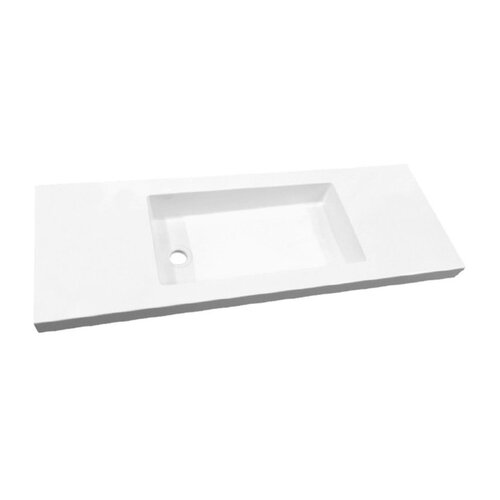 Best-Design Slim wastafel voor meubel 120 cm ondiep 35 cm zonder kraan gat