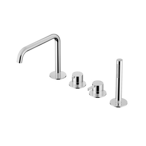 Hotbath Badrandcombinatie eenhendel mengkraan met 2-weg omstel incl. handdouche en uitloop Gepolijst Zwart PVD AC073PBP HotBath Hotbath Badrandcombinatie eenhendel mengkraan met 2-weg omstel incl. handdouche en uitloop Gepolijst Zwart PVD AC073PBP