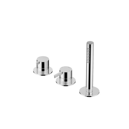 Hotbath Badrandcombinatie eenhendel mengkraan met 2-weg omstel met handdouche Gepolijst Zwart PVD AC075PBP HotBath Hotbath Badrandcombinatie eenhendel mengkraan met 2-weg omstel met handdouche Gepolijst Zwart PVD AC075PBP