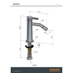 Hotbath Bidetmengkraan zonder waste Geborsteld Nikkel AC018GN HotBath Hotbath Bidetmengkraan zonder waste Geborsteld Nikkel AC018GN