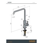 Hotbath Keukenmengkraan met draaibare uitloop Gepolijst Zwart PVD AC040PBP HotBath Hotbath Keukenmengkraan met draaibare uitloop Gepolijst Zwart PVD AC040PBP