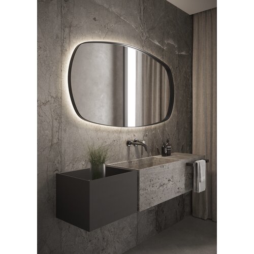 Martens Design Martens Design spiegel Ovaal/rechthoek met verlichting en verwarming Lissabon | Geborsteld Gun Metal | 120x75 cm