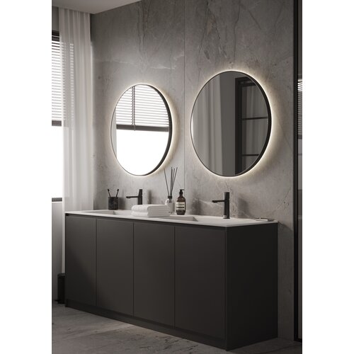 Martens & Meijer spiegel rond met verlichting en verwarming Toronto | Geborsteld Gun Metal | 80 cm Martens & Meijer Martens & Meijer spiegel rond met verlichting en verwarming Toronto | Geborsteld Gun Metal | 80 cm