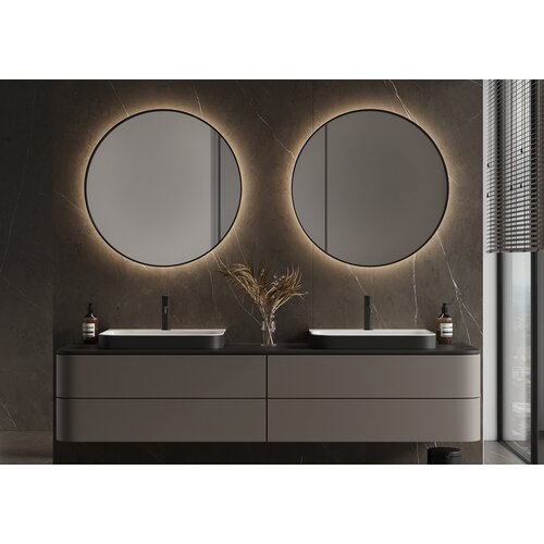 Martens Design Martens Design spiegel rond met verlichting en verwarming Toronto | Geborsteld Gun Metal | 80 cm