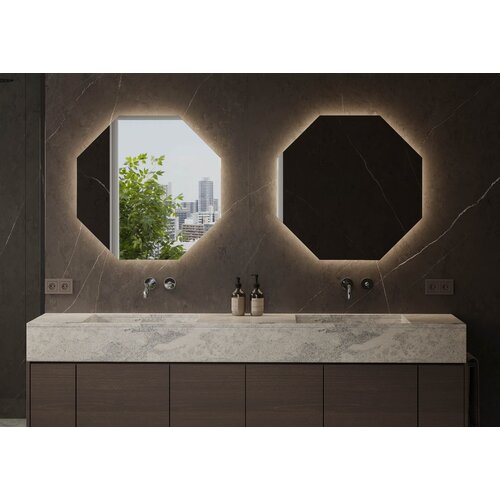 Martens Design Martens Design spiegel hexagon met verlichting en verwarming Stockholm | 50 cm