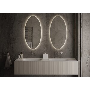 Martens Design spiegel Ovaal met verlichting en verwarming Elipse | 50x100 cm