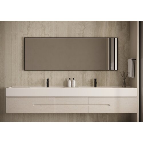 Martens & Meijer Martens & Meijer spiegel rechthoek met verlichting en verwarming Chicago | Geborsteld Goud | 160 cm | 60 cm