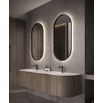 Martens & Meijer Martens & Meijer spiegel Ovaal met verlichting en verwarming Miramar | Mat zwart | 45x90 cm
