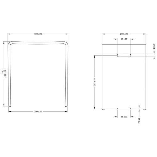 Riho Riho Basic badkrukje Solid Surface mat wit 43x40x29cm