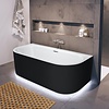 Riho Desire Back to wall halfvrijstaand bad | 180x84cm | Mat wit/zwart | Zonder badvulcombinatie | Ja | Geen