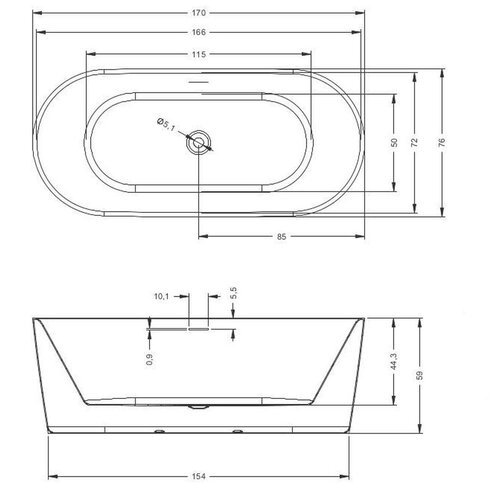 Riho Modesty vrijstaand bad | Mat wit | Zonder badvulcombinatie | Nee Riho Riho Modesty vrijstaand bad | Mat wit | Zonder badvulcombinatie | Nee