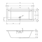 Riho Rethink Cubic Plug&Play halfvrijstaand bad | 170x75cm | Links | Met badvulcombinatie Riho Riho Rethink Cubic Plug&Play halfvrijstaand bad | 170x75cm | Links | Met badvulcombinatie