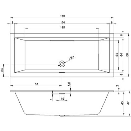 Riho Riho Rethink Cubic inbouwbad | 190x80cm | Wit | Zonder badvulcombinatie