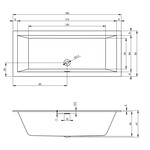 Riho Rethink Cubic Plug&Play halfvrijstaand bad | 190x80cm | Rechts | Met badvulcombinatie Riho Riho Rethink Cubic Plug&Play halfvrijstaand bad | 190x80cm | Rechts | Met badvulcombinatie