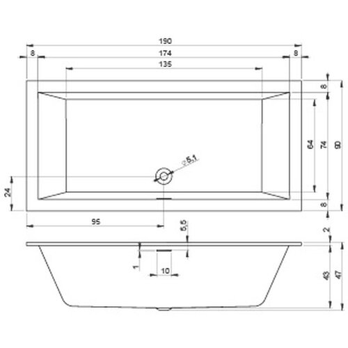 Riho Riho Rethink Cubic inbouwbad | 190x90cm | Wit | Zonder badvulcombinatie