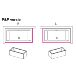 Riho Rethink Cubic Plug&Play halfvrijstaand bad | 190x90cm | Links | Met badvulcombinatie Riho Riho Rethink Cubic Plug&Play halfvrijstaand bad | 190x90cm | Links | Met badvulcombinatie