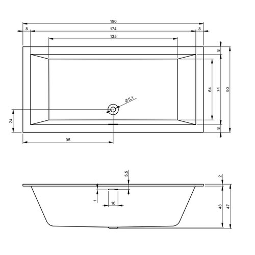 Riho Rethink Cubic Plug&Play halfvrijstaand bad | 190x90cm | Links | Met badvulcombinatie Riho Riho Rethink Cubic Plug&Play halfvrijstaand bad | 190x90cm | Links | Met badvulcombinatie
