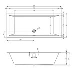 Riho Rethink Cubic Plug&Play halfvrijstaand bad | 200x90cm | Rechts | Zonder badvulcombinatie Riho Riho Rethink Cubic Plug&Play halfvrijstaand bad | 200x90cm | Rechts | Zonder badvulcombinatie