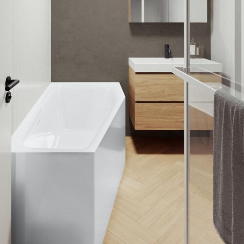 Riho Rethink Space S Plug&Play halfvrijstaand hoekbad | 160x75cm | links | Met badvulcombinatie Riho Riho Rethink Space S Plug&Play halfvrijstaand hoekbad | 160x75cm | links | Met badvulcombinatie