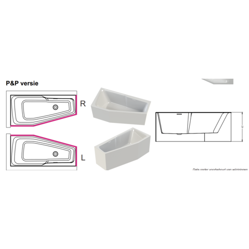 Riho Rethink Space S Plug&Play halfvrijstaand hoekbad | 160x75cm | links | Met badvulcombinatie Riho Riho Rethink Space S Plug&Play halfvrijstaand hoekbad | 160x75cm | links | Met badvulcombinatie