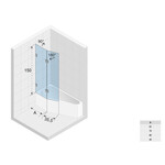 Riho Scandic NXT X500 badwand voor Geta 160 bad 111,5cm | Links | Chroom Riho Riho Scandic NXT X500 badwand voor Geta 160 bad 111,5cm | Links | Chroom