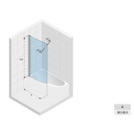 Riho Novik Z108 badwand voor Lyra bad - 89cm - chroom | rechts Riho Riho Novik Z108 badwand voor Lyra bad - 89cm - chroom | rechts