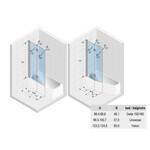 Riho Novik Z500 badwand voor Yukon bad 125x150cm chroom Riho Riho Novik Z500 badwand voor Yukon bad 125x150cm chroom