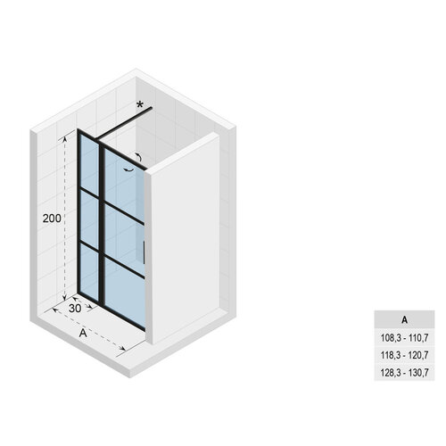 Riho Grid GB104 nisdeur 2-delig | 130cm Riho Riho Grid GB104 nisdeur 2-delig | 130cm