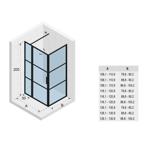 Riho Grid GB203 douchecabine 3-delig zij-instap | 130x90cm Riho Riho Grid GB203 douchecabine 3-delig zij-instap | 130x90cm