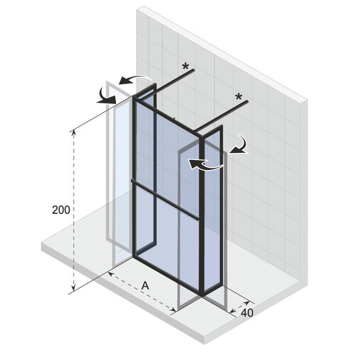 Riho Lucid 404 Swing inloopdouche | 180cm Riho Riho Lucid 404 Swing inloopdouche | 180cm