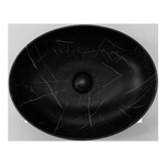 Riho Livit opzetwastafel ovaal 52x40cm keramiek marmerlook | Zwart | Ovaal Riho Riho Livit opzetwastafel ovaal 52x40cm keramiek marmerlook | Zwart | Ovaal