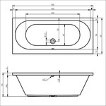 Riho Carolina inbouwbad acryl wit | 180x80cm Riho Riho Carolina inbouwbad acryl wit | 180x80cm