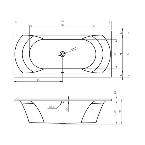 Riho Lima inbouwbad | 190 Riho Riho Lima inbouwbad | 190