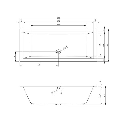 Riho Lugo inbouwbad | 190x80cm Riho Riho Lugo inbouwbad | 190x80cm
